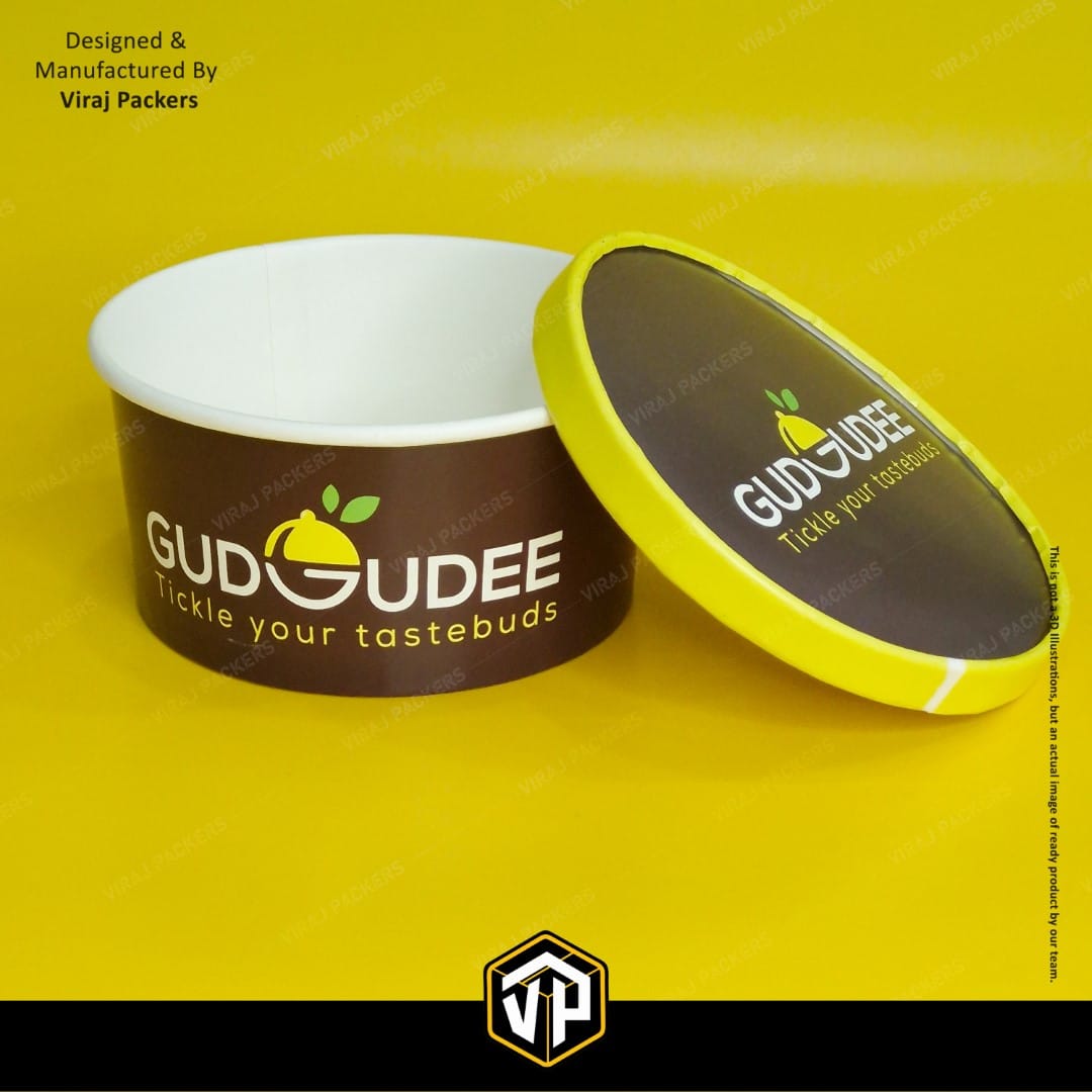 Round Paper Food Container with lid