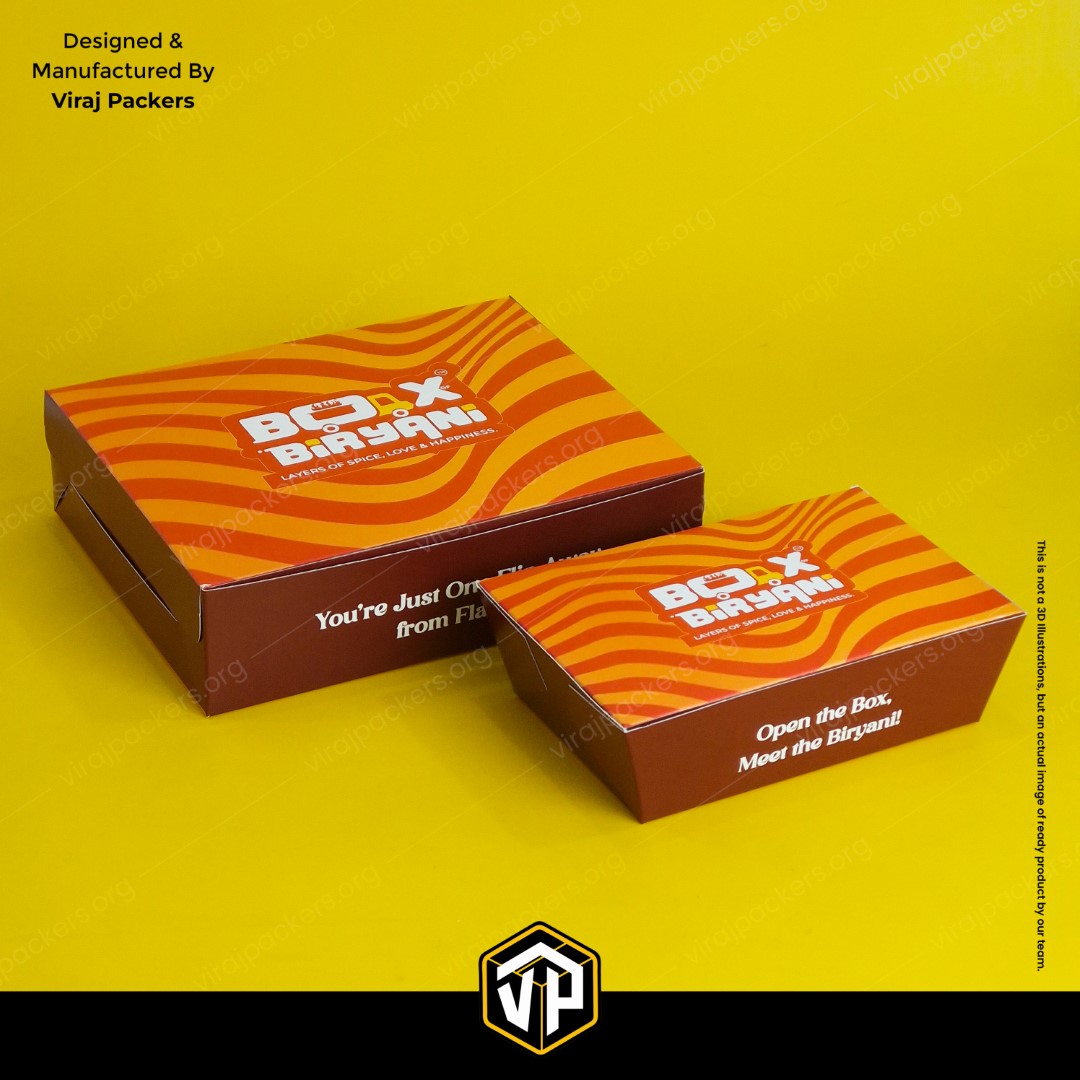 Behrouz Style Biryani Box with Inside Printing