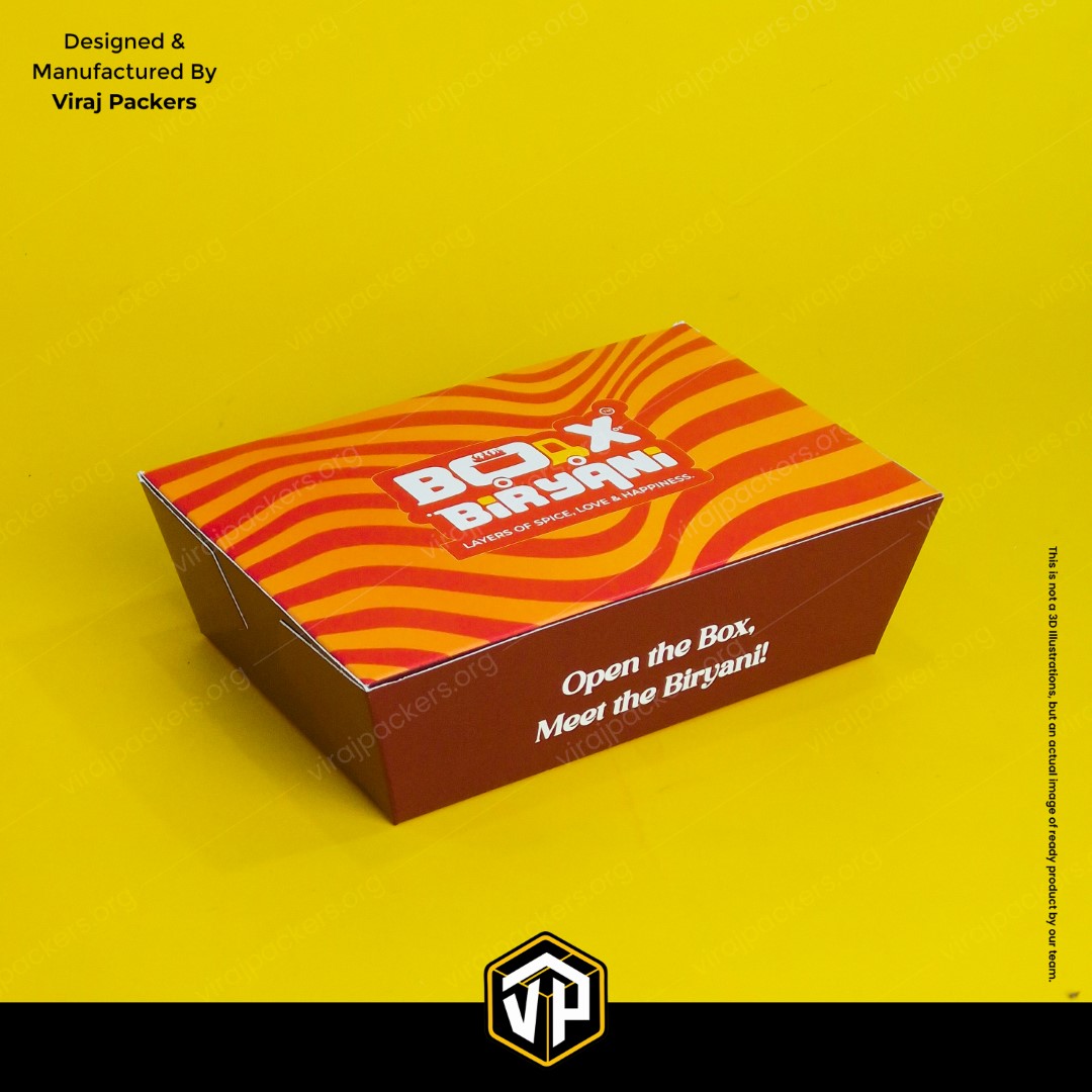 Behrouz Style Biryani Box with Inside Printing