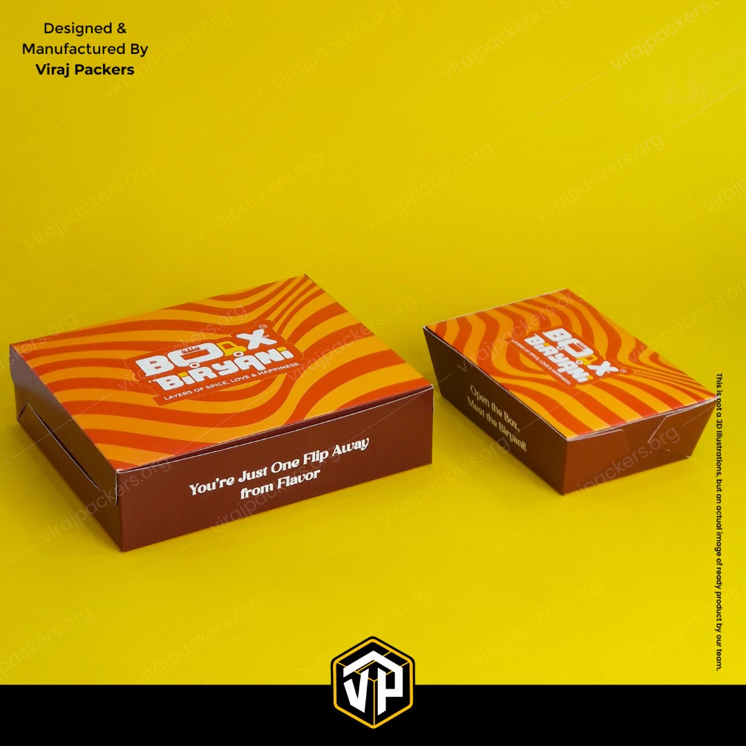 Behrouz Style Biryani Box with Inside Printing