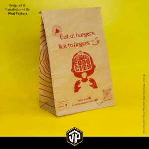 Brown Paper Takeaway Bag with Single Colour Printing