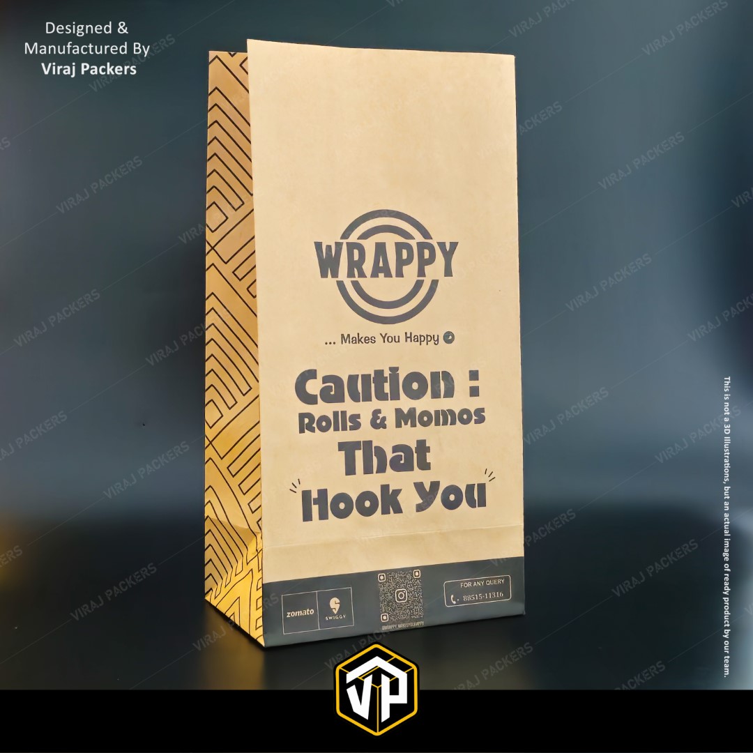 Brown Takeaway Food Paper Bag