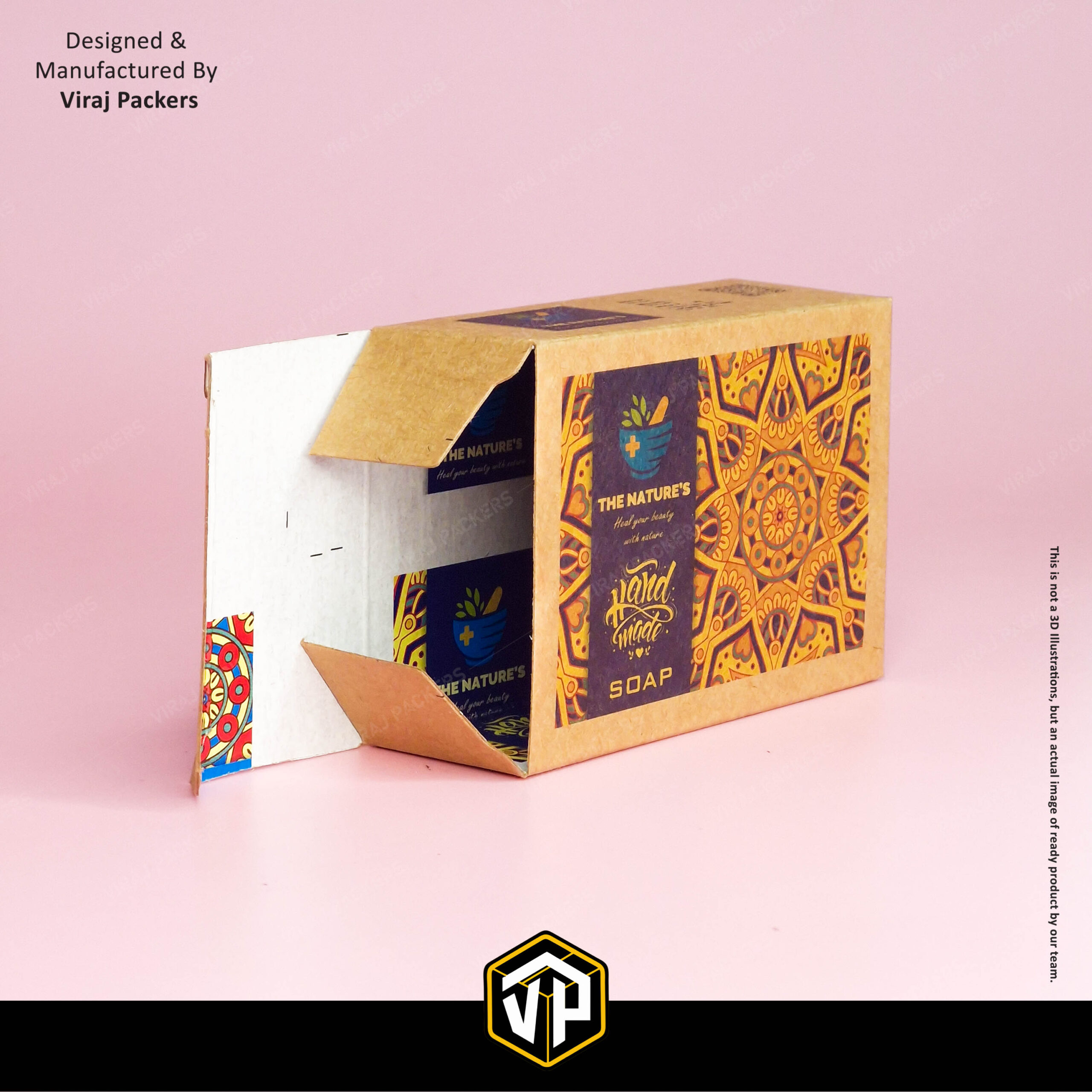 Custom Printed Kraft Paper Soap Packaging Box - Image 2