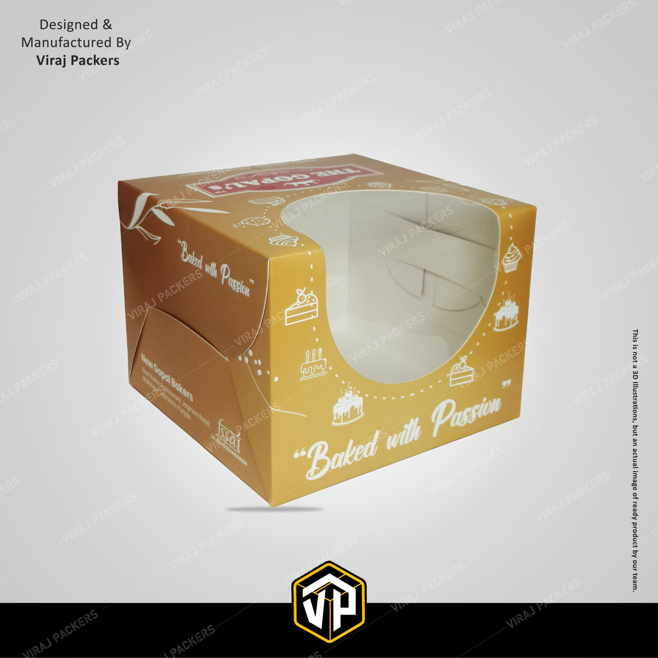 Custom Printed Cake Box with Window