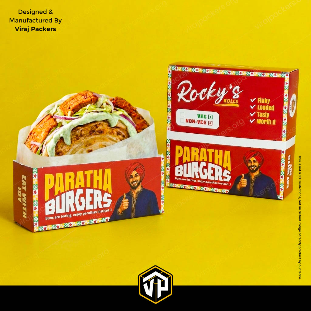 paratha burger packaging box