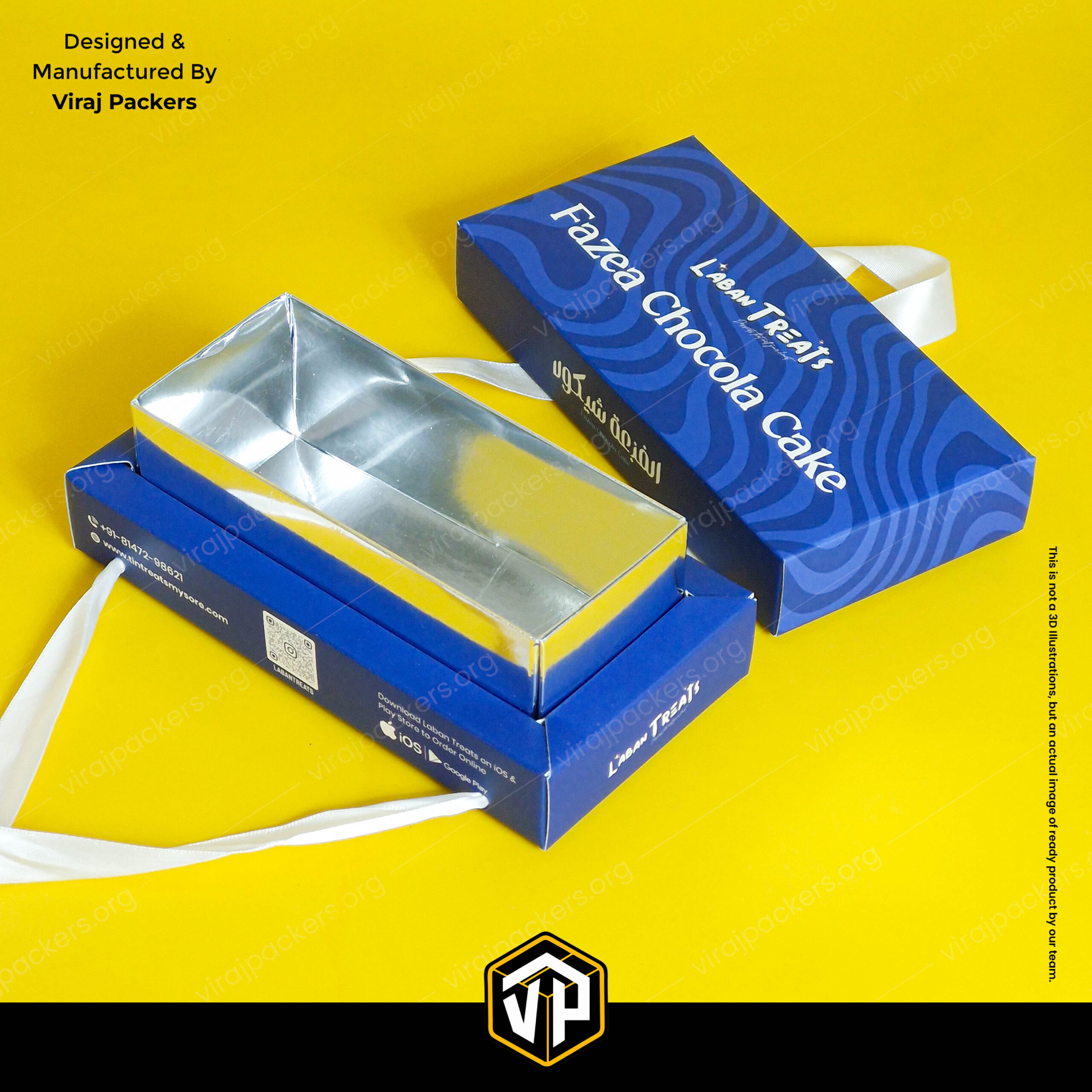 premium dessert packaging box with ribbon