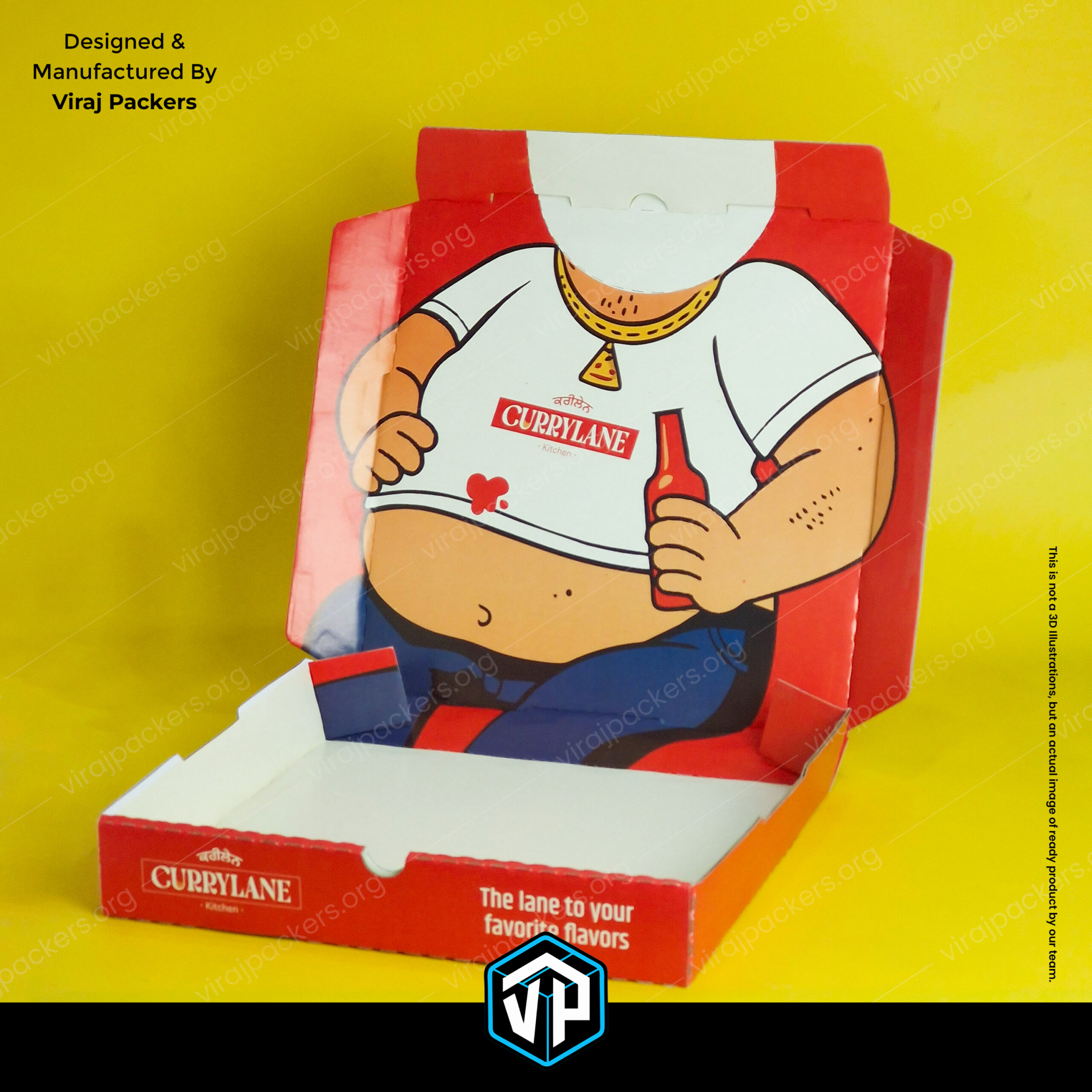 premium pizza box with face cut out design