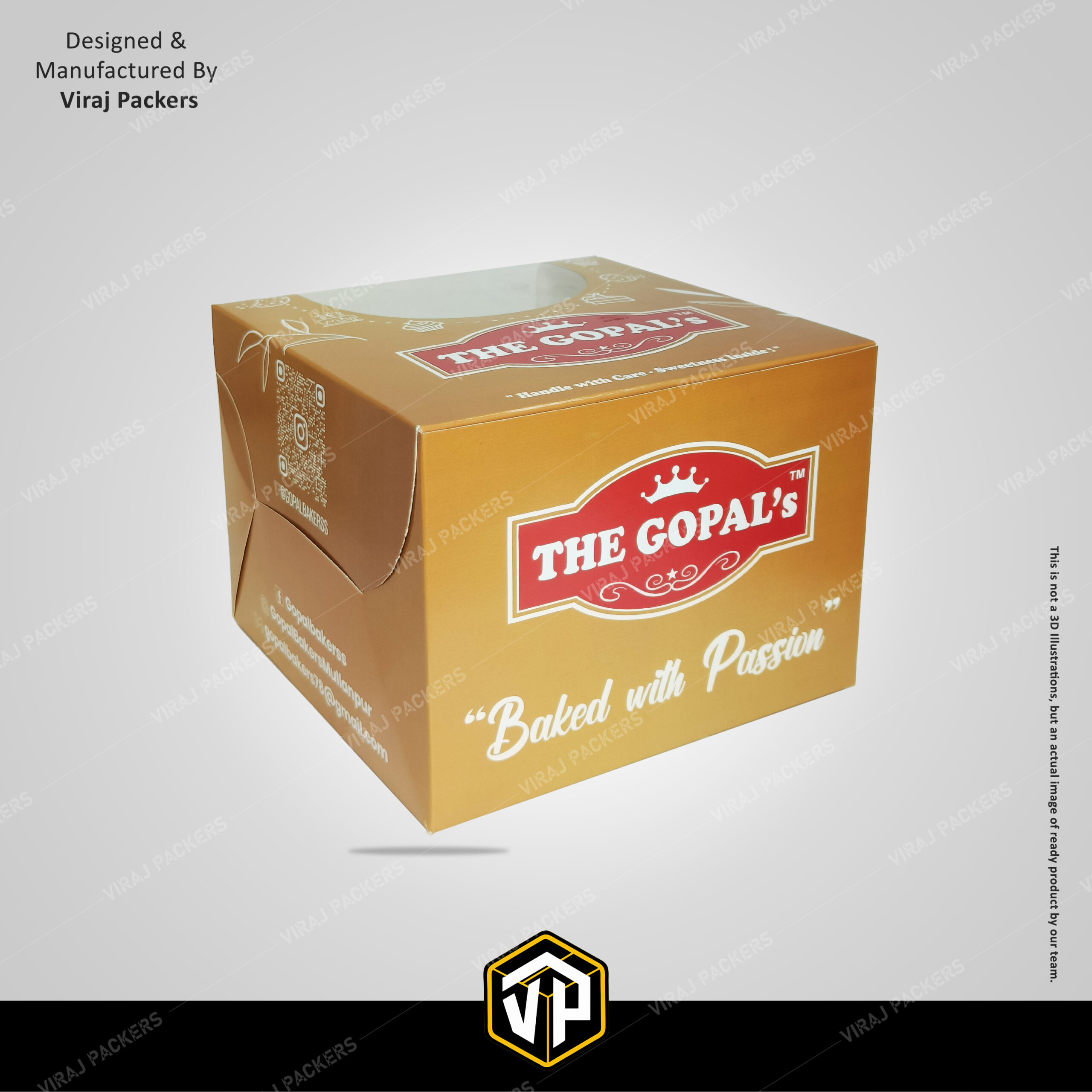 Printed Cake Box with Window