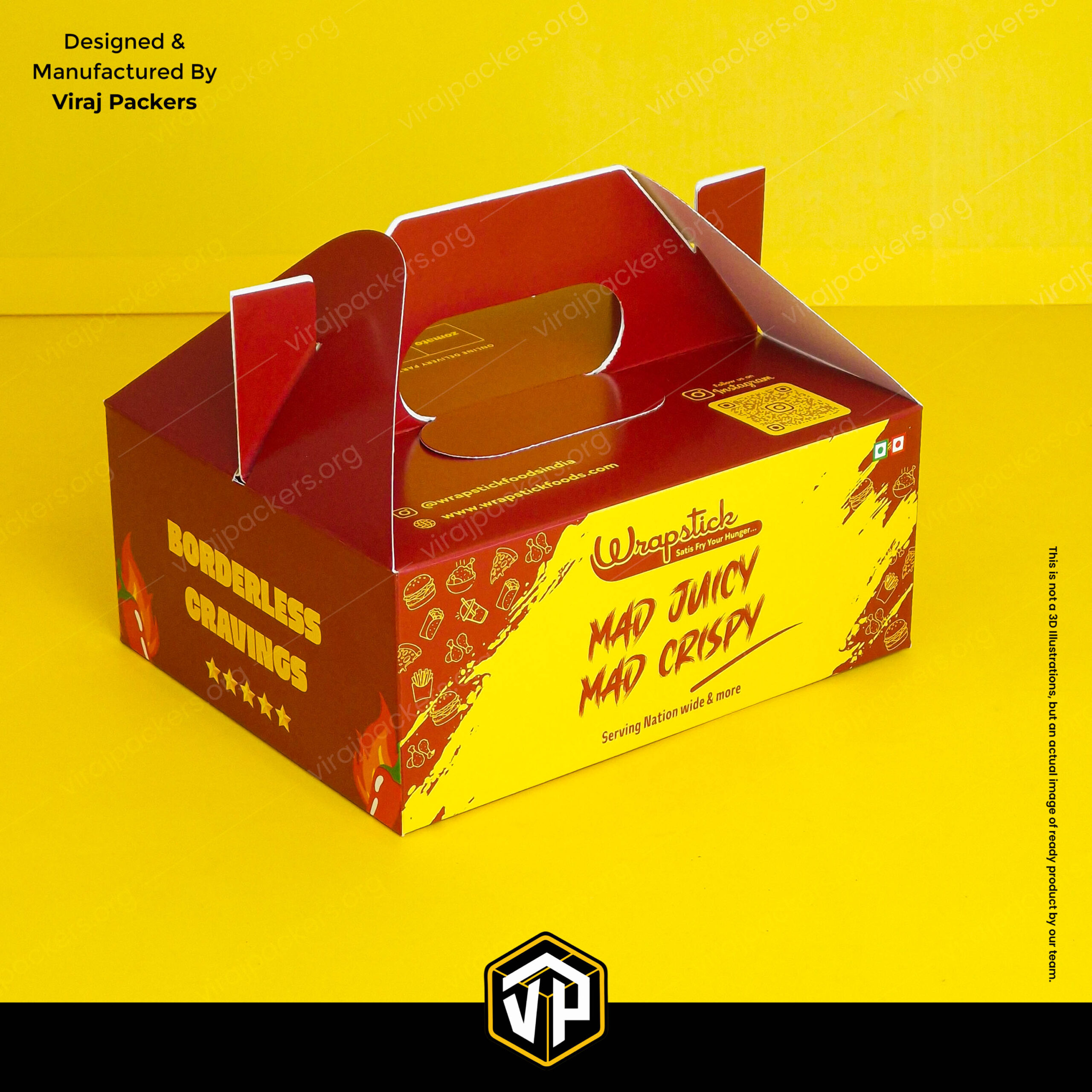 Custom Printed Fried Chicken Handle Box