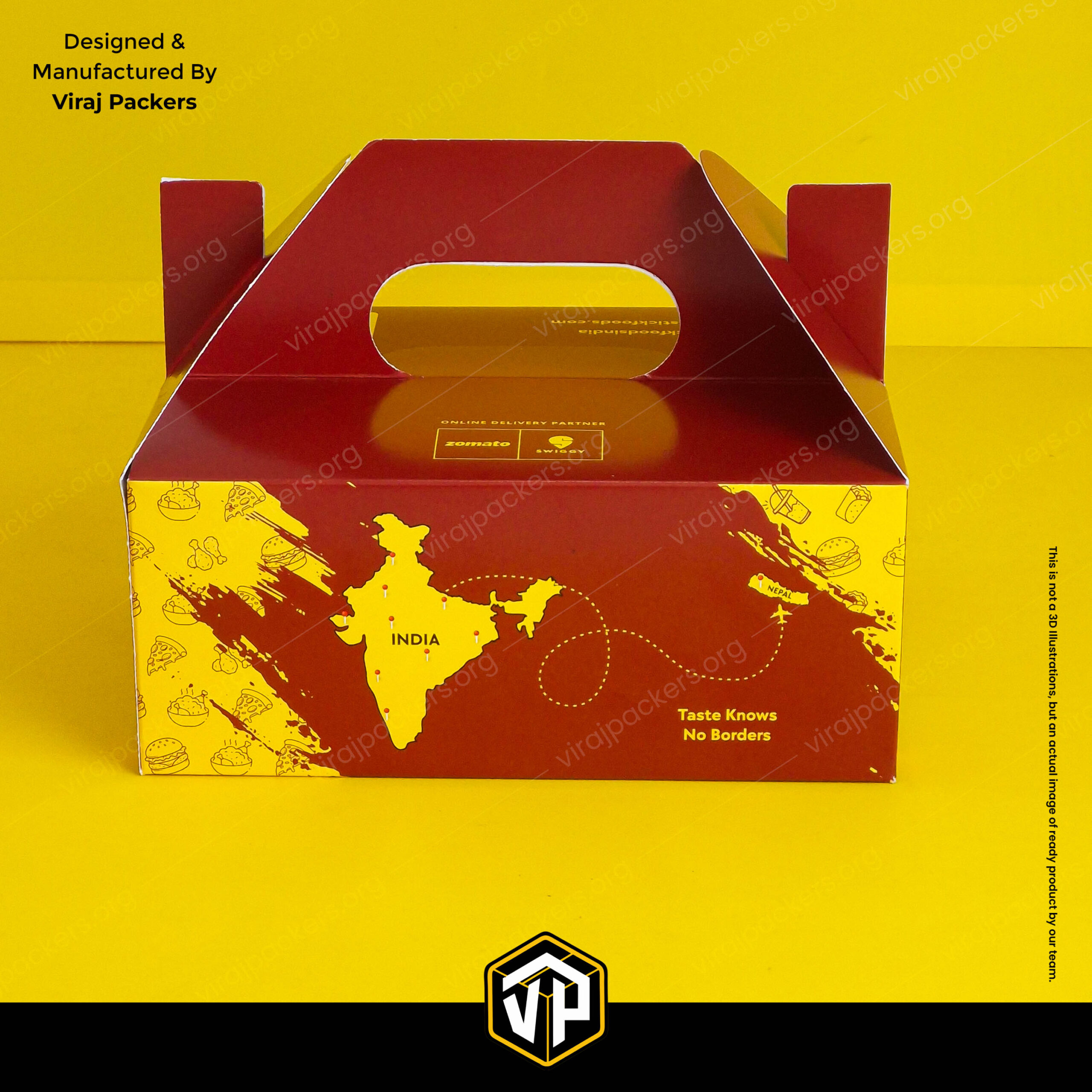 Fried Chicken Combo Meal Box With Handle