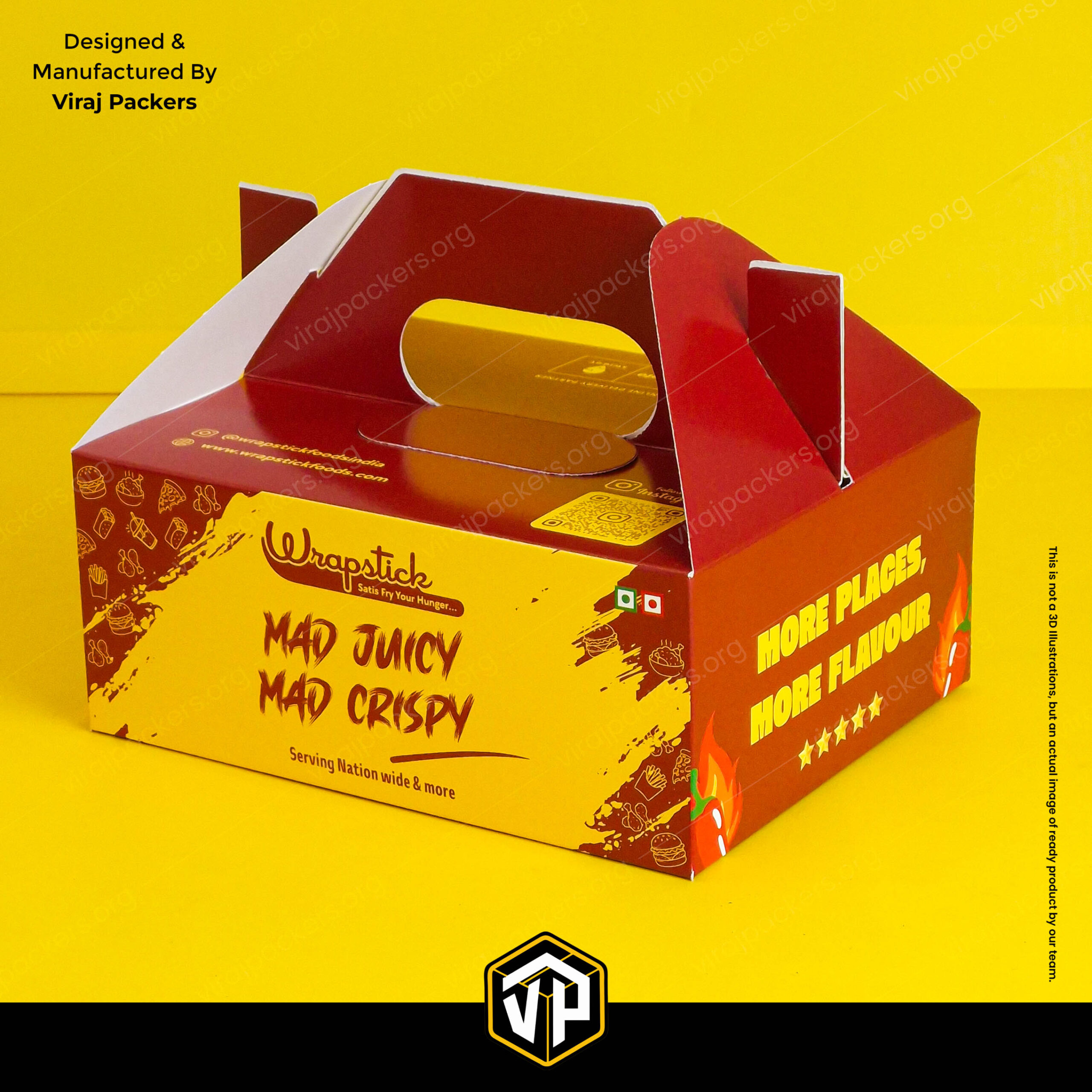 Fried Chicken Takeaway Box With Handle
