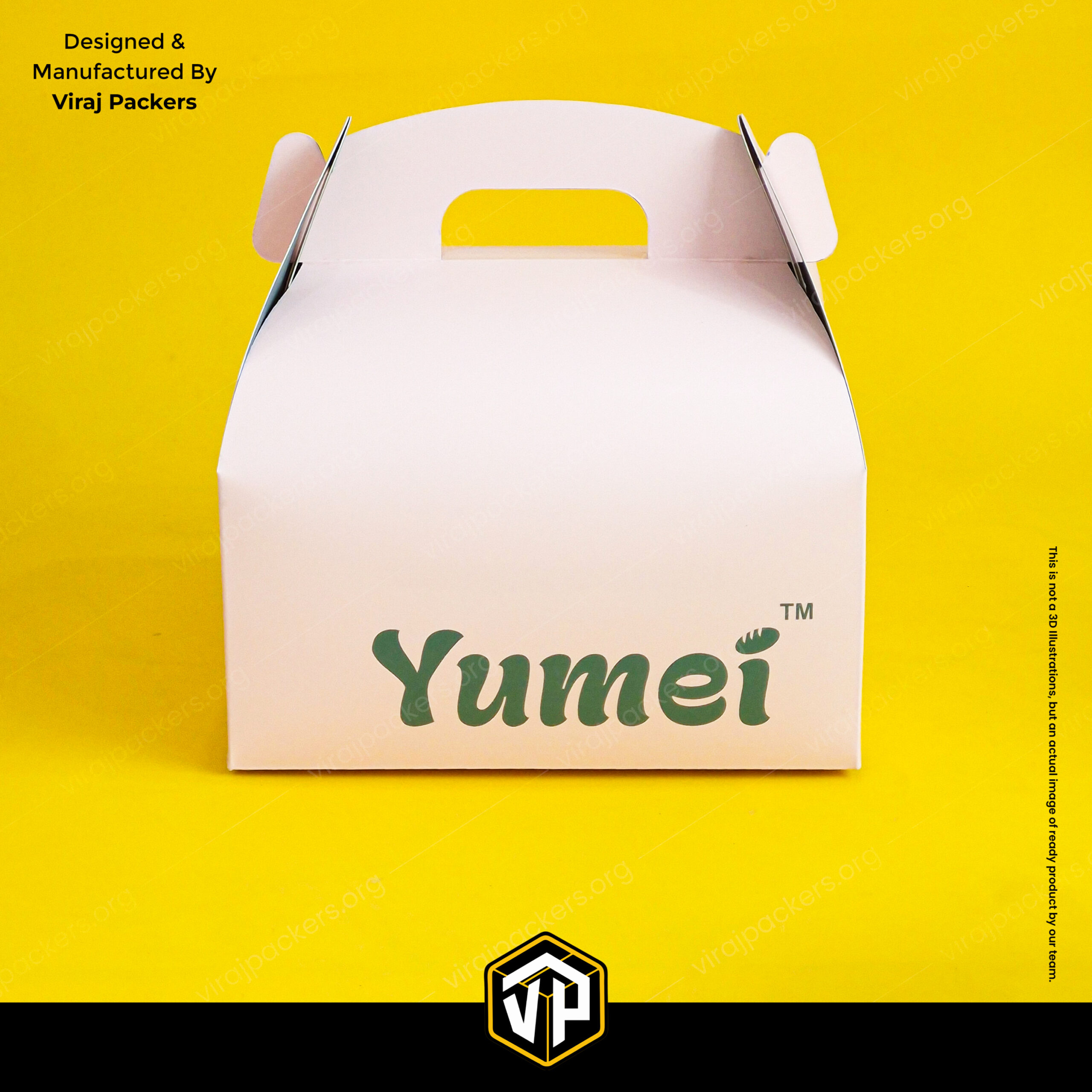 bakery cake packaging box with handle