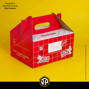 Custom Printed Corrugated Meal Box with Handle