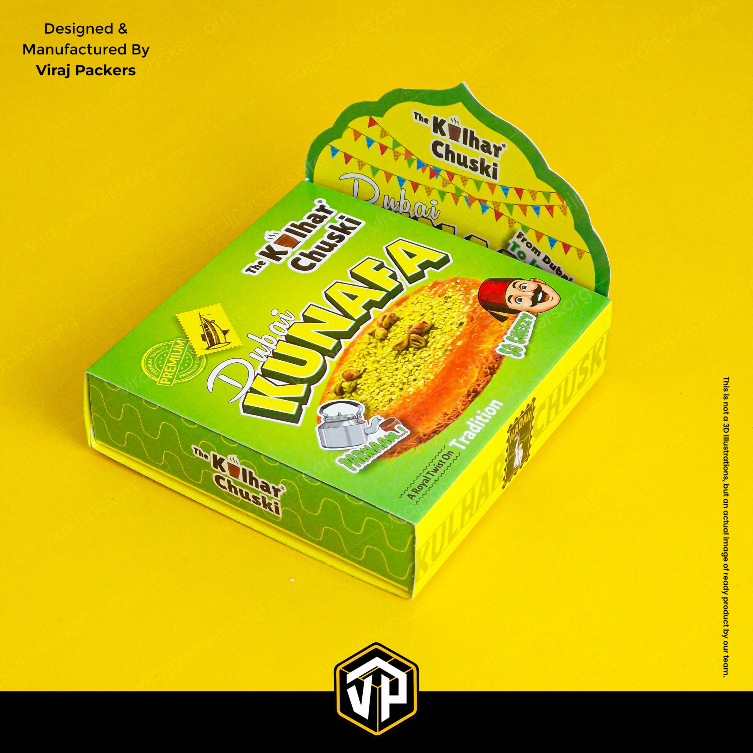 dubai kunafa dessert packaging box