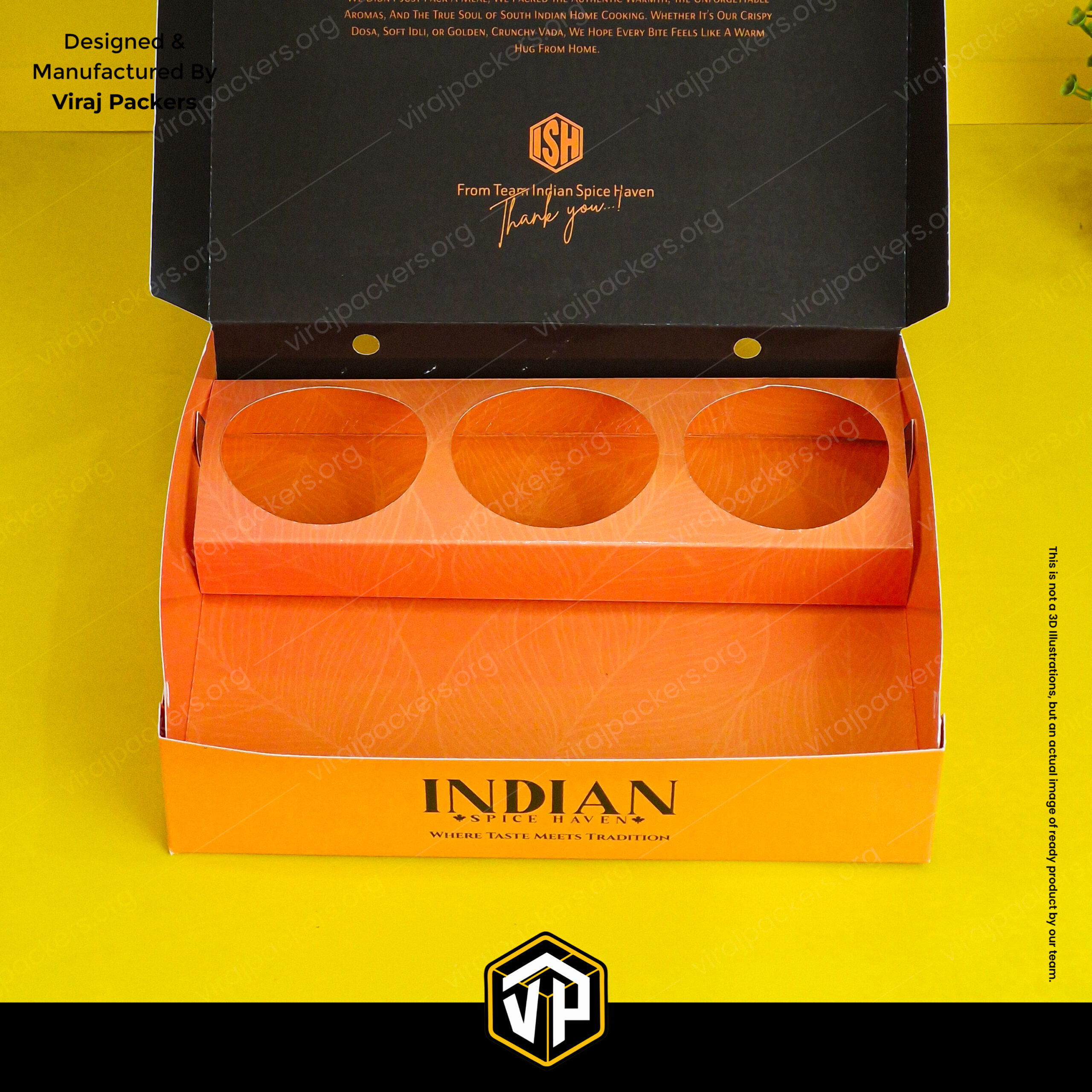 Printed Dosa Box with Chutney Holder
